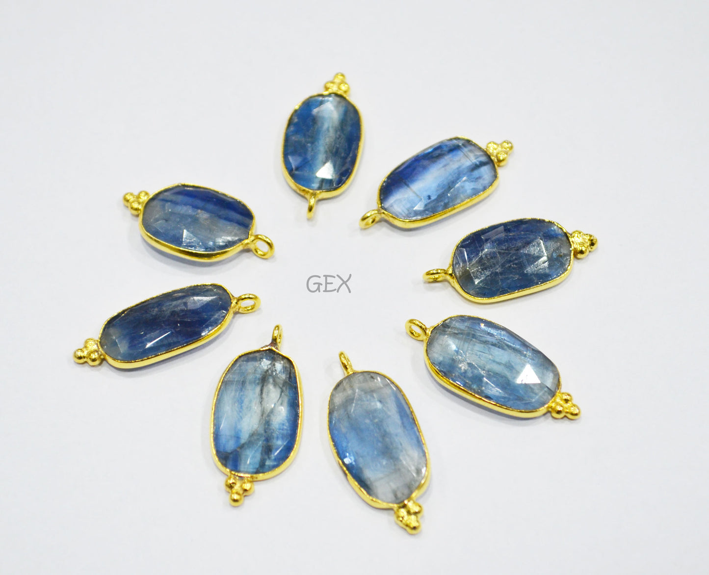 Himalayan Kyanite Faceted Slice Shape Connector , Sold By Piece , 12x15 - 13x22 mm , RB-7126