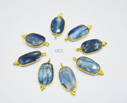 Himalayan Kyanite Faceted Slice Shape Connector , Sold By Piece , 12x15 - 13x22 mm , RB-7126