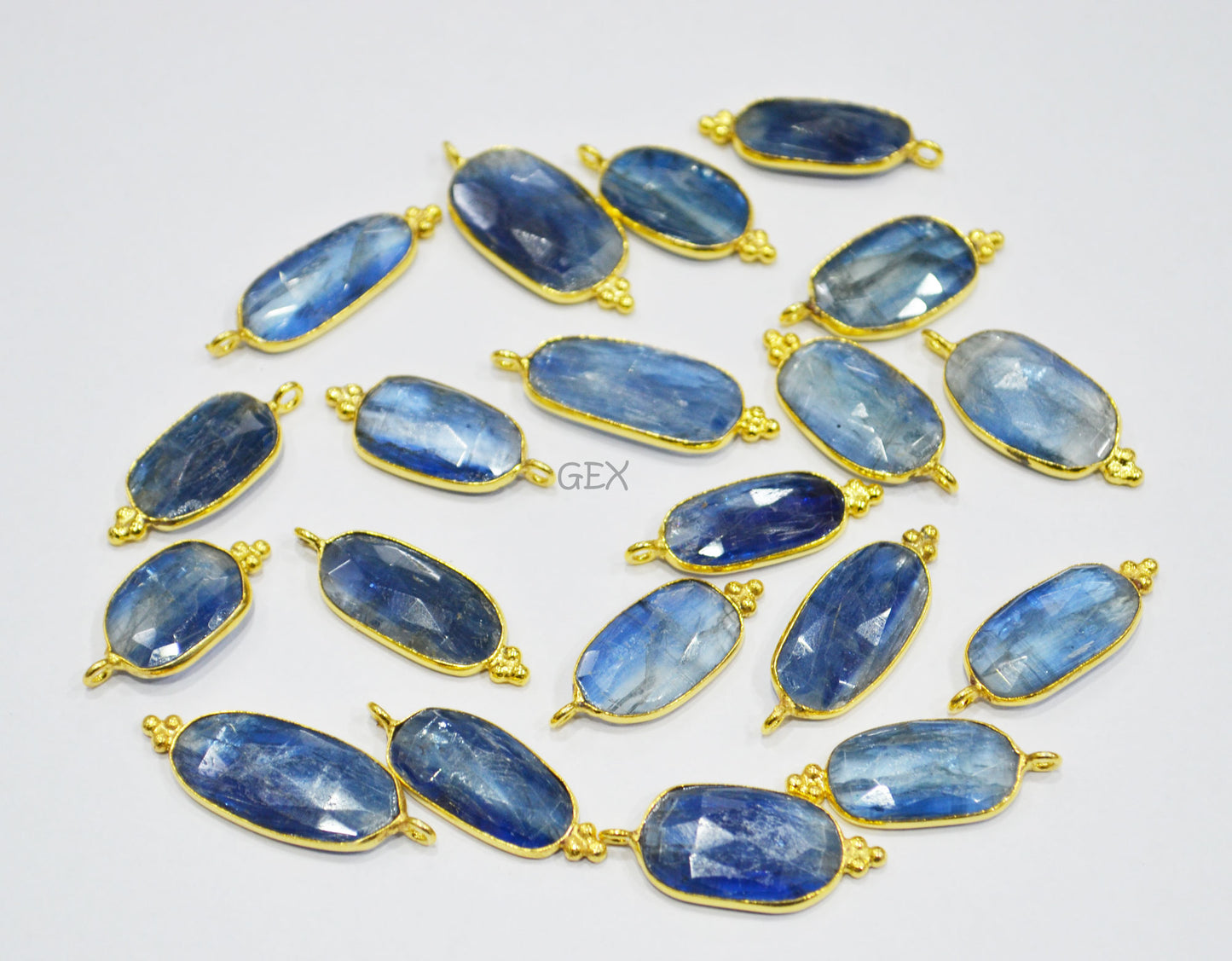Himalayan Kyanite Faceted Slice Shape Connector , Sold By Piece , 12x15 - 13x22 mm , RB-7126