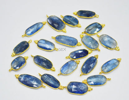 Himalayan Kyanite Faceted Slice Shape Connector , Sold By Piece , 12x15 - 13x22 mm , RB-7126