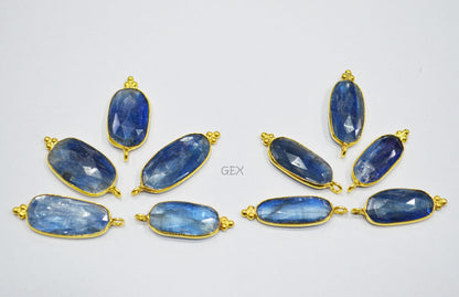 Himalayan Kyanite Faceted Slice Shape Connector , Sold By Piece , 12x15 - 13x22 mm , RB-7126