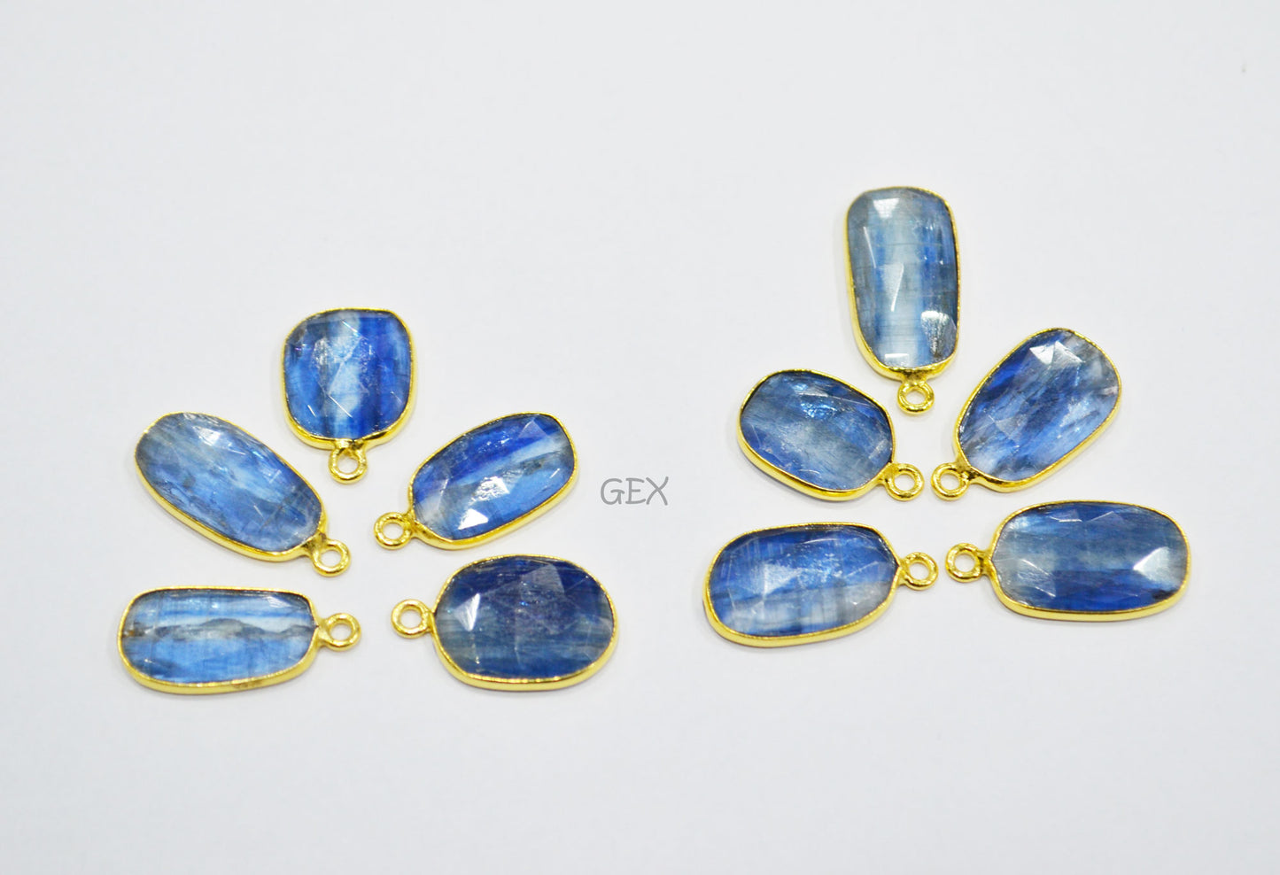 Himalayan Kyanite Faceted Slice Shape Connector , Sold By Piece , 12x14 - 13x20 mm , RB-7127