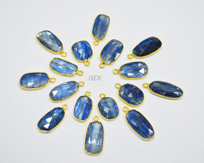 Himalayan Kyanite Faceted Slice Shape Connector , Sold By Piece , 12x14 - 13x20 mm , RB-7127