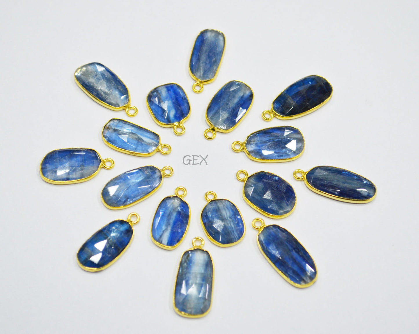 Himalayan Kyanite Faceted Slice Shape Connector , Sold By Piece , 12x14 - 13x20 mm , RB-7127