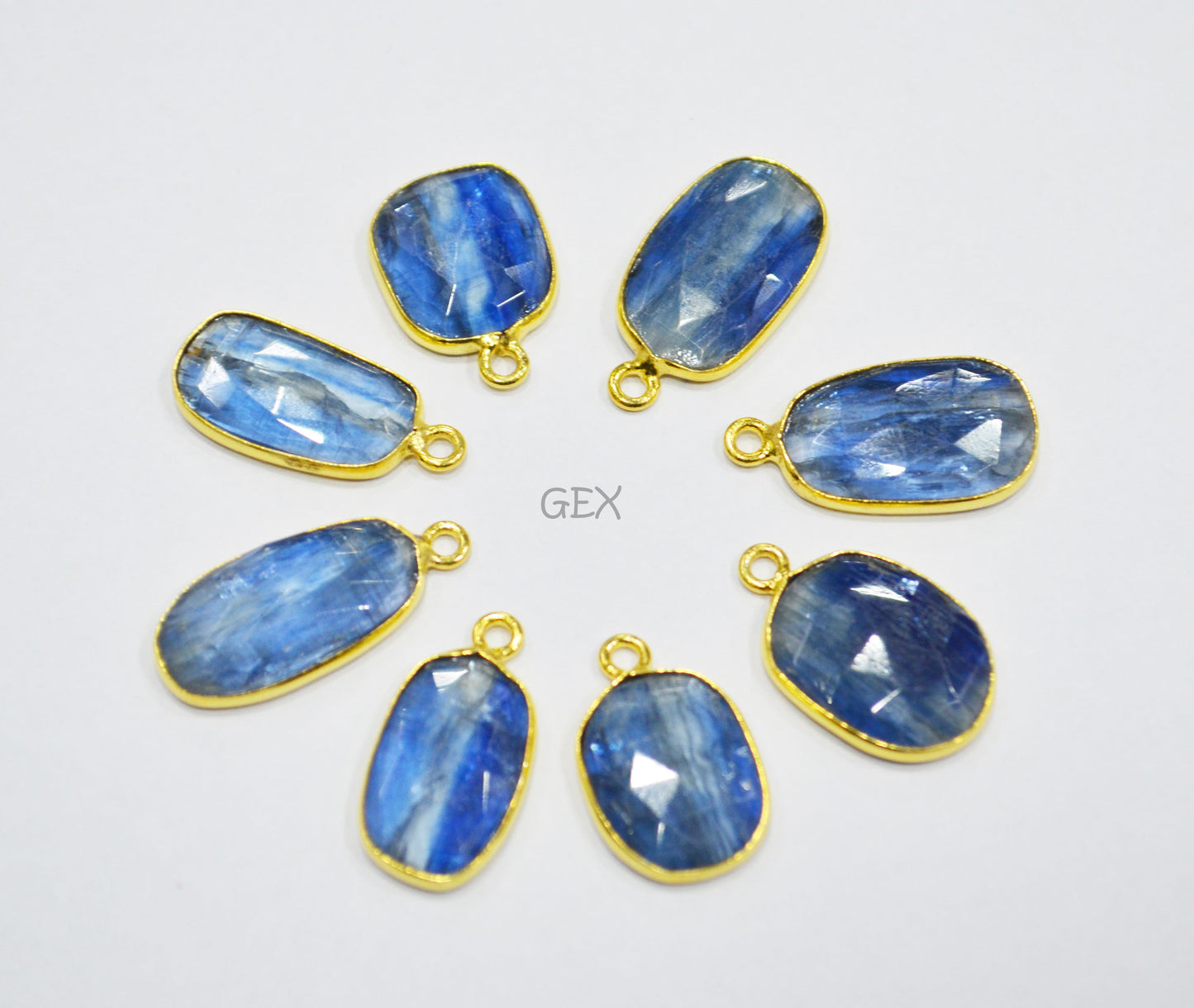 Himalayan Kyanite Faceted Slice Shape Connector , Sold By Piece , 12x14 - 13x20 mm , RB-7127