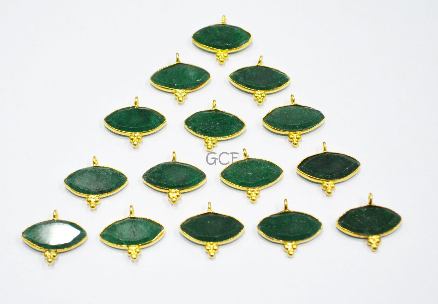 Green Aventurine Faceted Marquise Shape Connector , Green Aventurine Marquise Single Bail Bezel Connector ,Sold By Piece , 9x18 mm , RB-7135