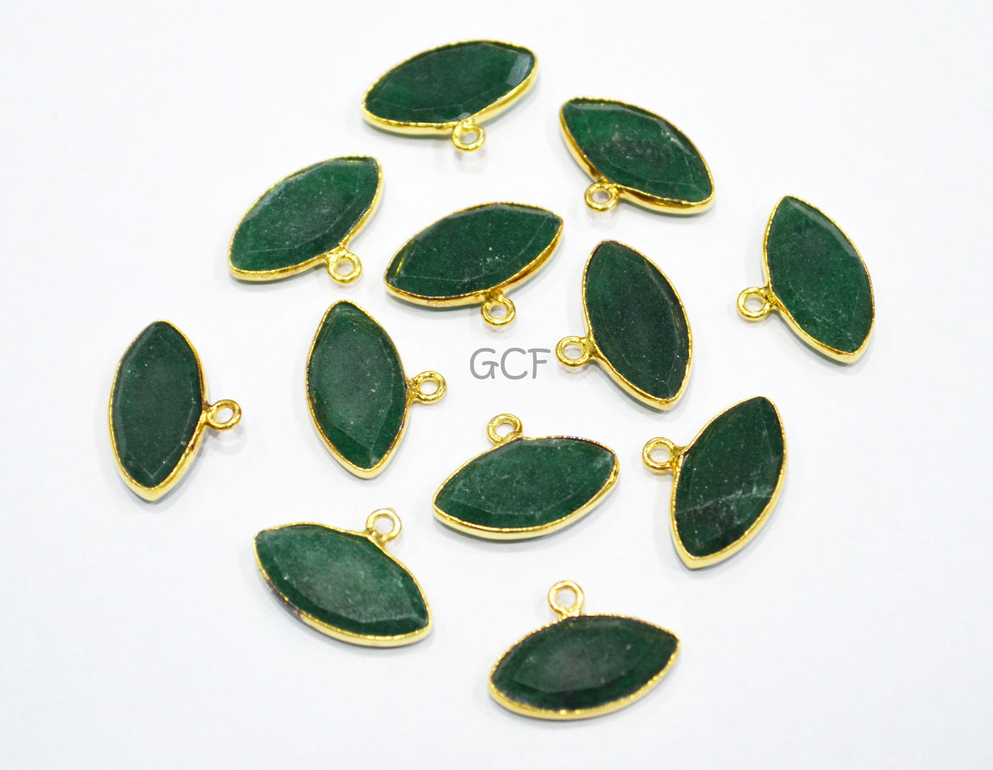 Green Aventurine Faceted Marquise Shape Connector , Green Aventurine Marquise Single Bail Bez  el Connector ,Sold By Piece , 9x18 mm , RB-7136