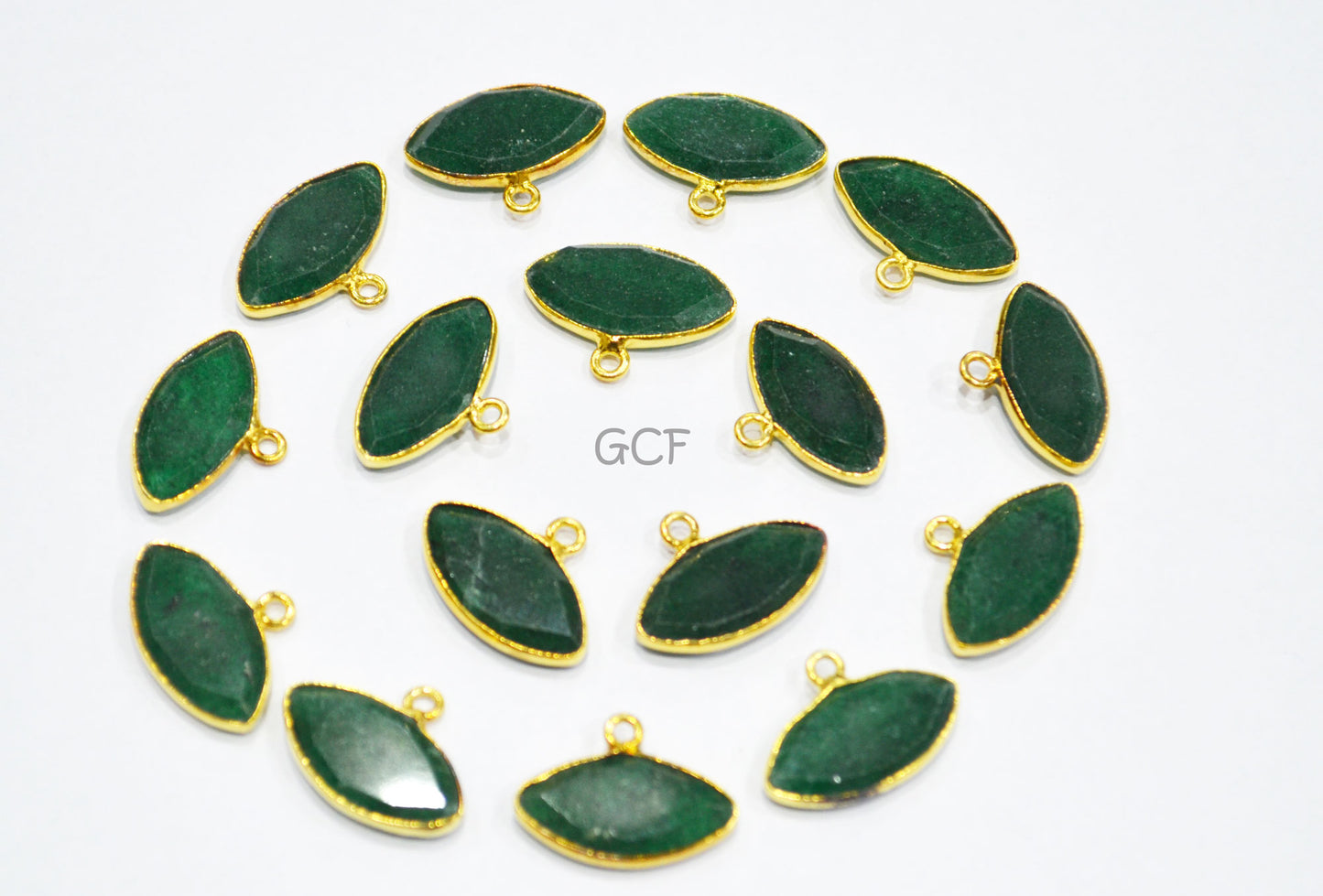 Green Aventurine Faceted Marquise Shape Connector , Green Aventurine Marquise Single Bail Bez  el Connector ,Sold By Piece , 9x18 mm , RB-7136