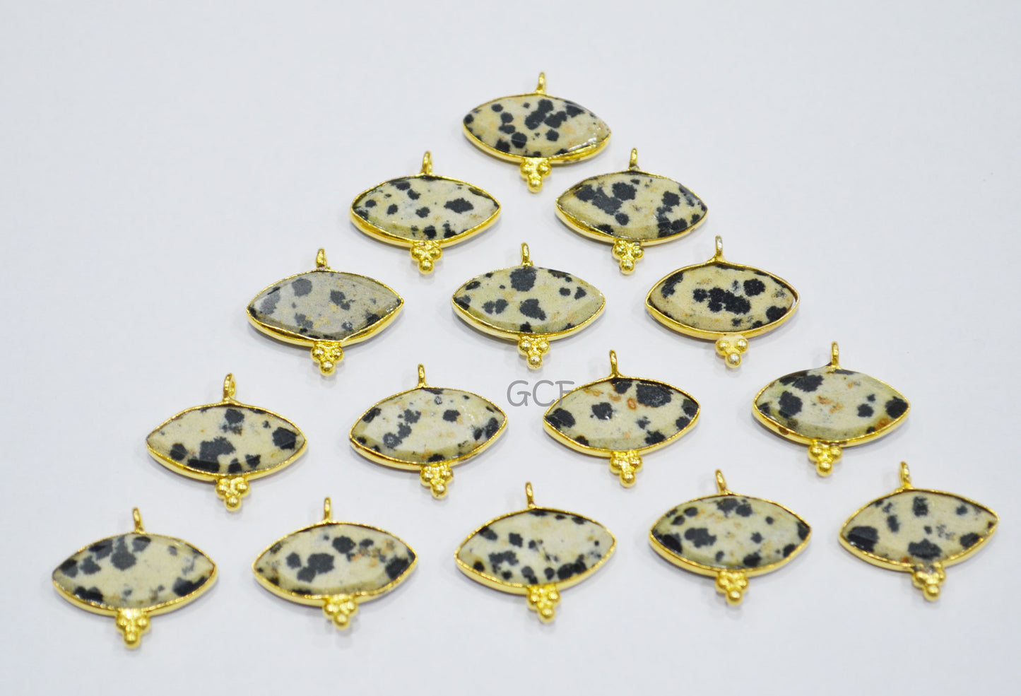 Dalmatian Faceted Marquise Shape Connector , Dalmatian Marquise Shape Single Bail Bezel Connector , Sold By Piece , 9x18 mm , RB-7137