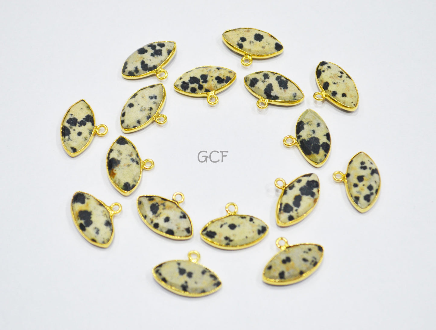 Dalmatian Faceted Marquise Shape Connector , Dalmatian Marquise Shape Single Bail Bezel Connector , Sold By Piece , 9x18 mm , RB-7138