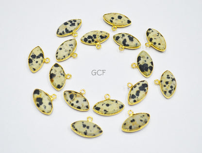 Dalmatian Faceted Marquise Shape Connector , Dalmatian Marquise Shape Single Bail Bezel Connector , Sold By Piece , 9x18 mm , RB-7138