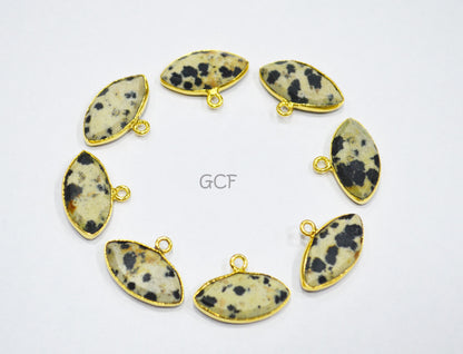 Dalmatian Faceted Marquise Shape Connector , Dalmatian Marquise Shape Single Bail Bezel Connector , Sold By Piece , 9x18 mm , RB-7138