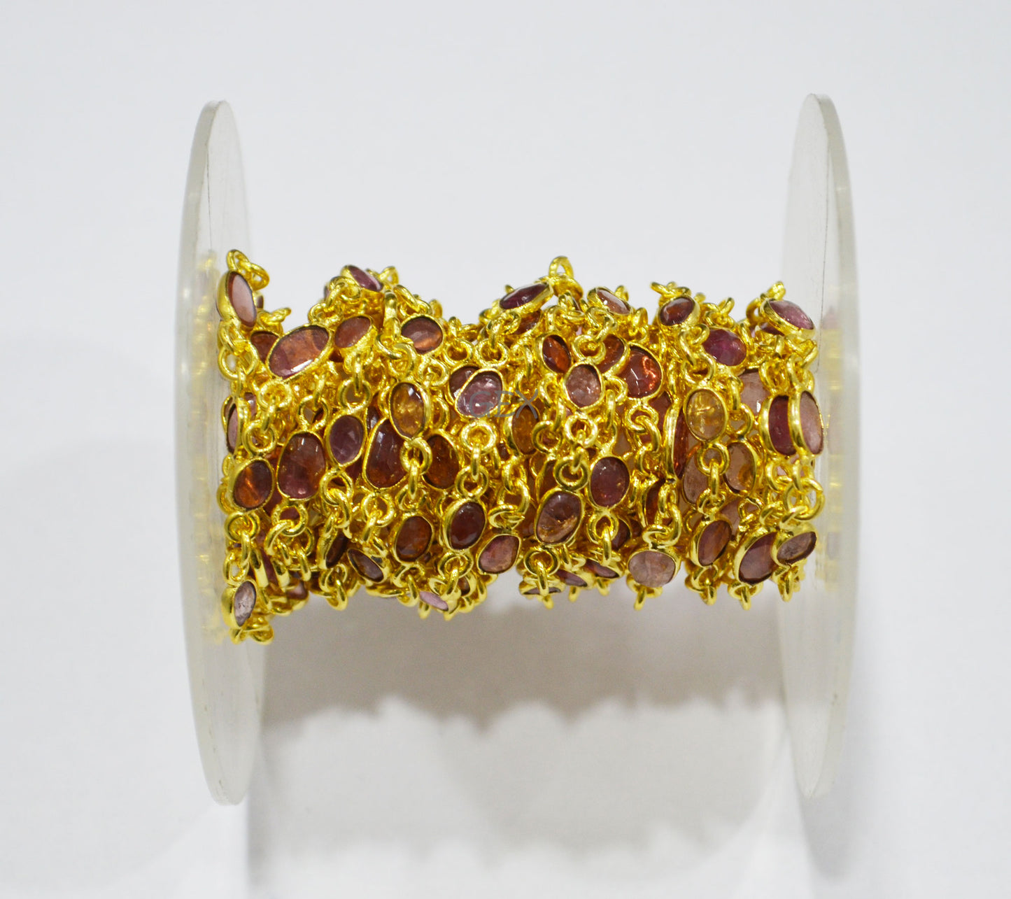 Natural Pink Tourmaline Faceted Free Form Shape Connector Chain , 5 - 7 mm , RB-7155