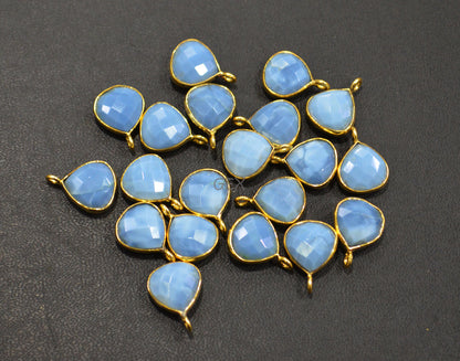 Denim Opal Faceted Heart Shape Connector , Sold By Piece , 11 mm , RB-7177