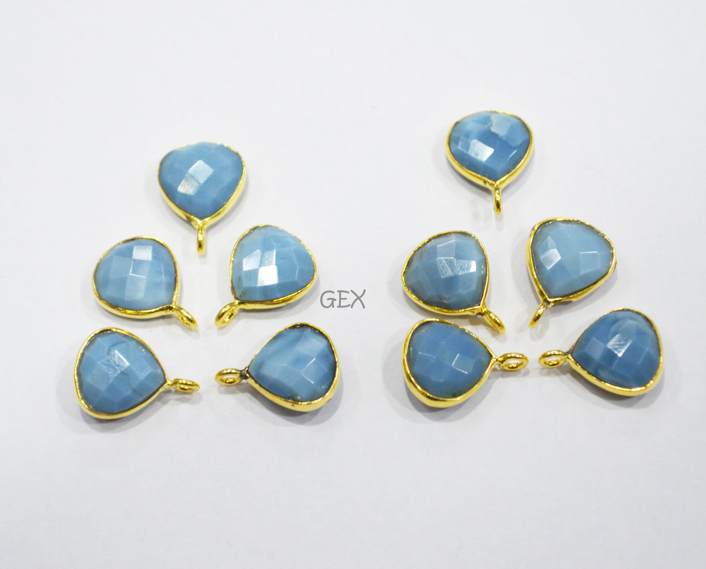 Denim Opal Faceted Heart Shape Connector , Sold By Piece , 11 mm , RB-7177