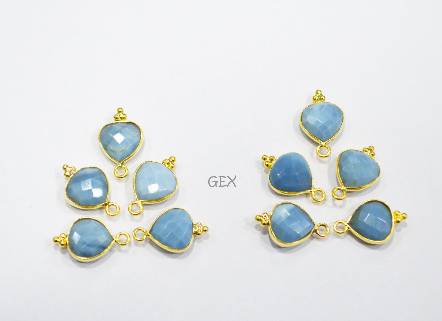 Denim Opal Faceted Heart Shape Connector , Sold By Piece , 11 mm , RB-7178
