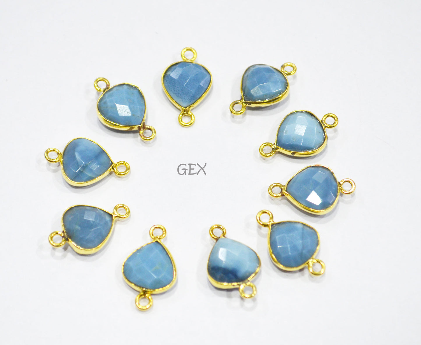 Denim Opal Faceted Heart Shape Connector , Sold By Piece , 11 mm , RB-7179