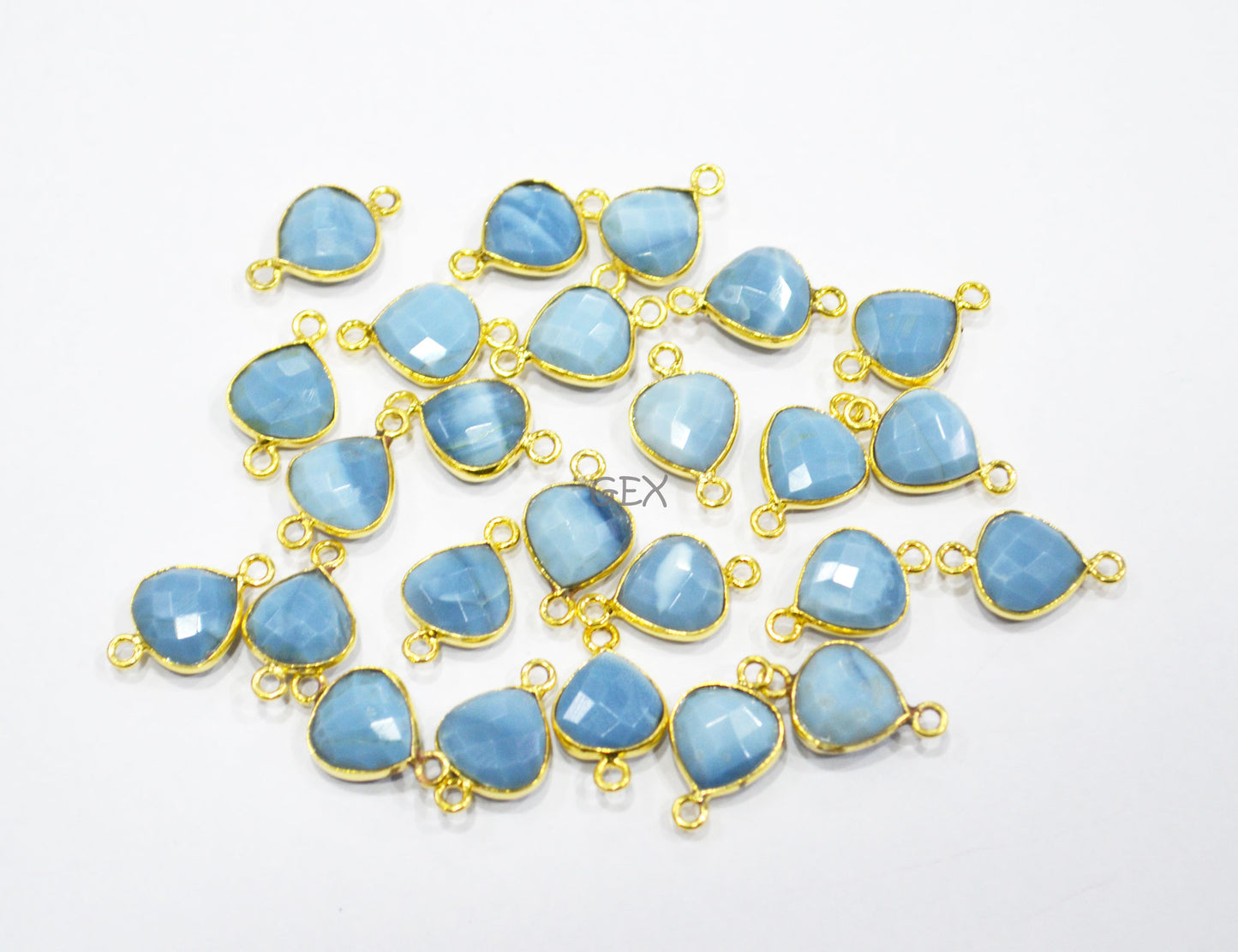 Denim Opal Faceted Heart Shape Connector , Sold By Piece , 11 mm , RB-7179