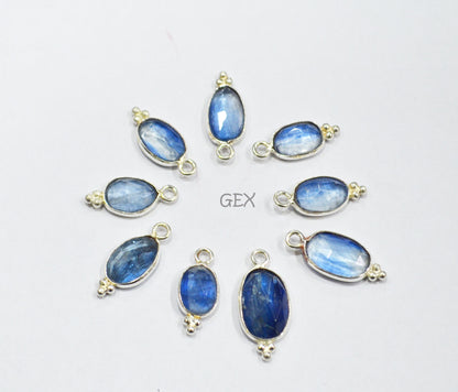 Himalayan Kyanite Faceted Slice Shape Connector , Sold By Piece , 7x10 - 10x14 mm , RB-7183