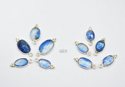 Himalayan Kyanite Faceted Slice Shape Connector , Sold By Piece , 7x10 - 10x14 mm , RB-7183