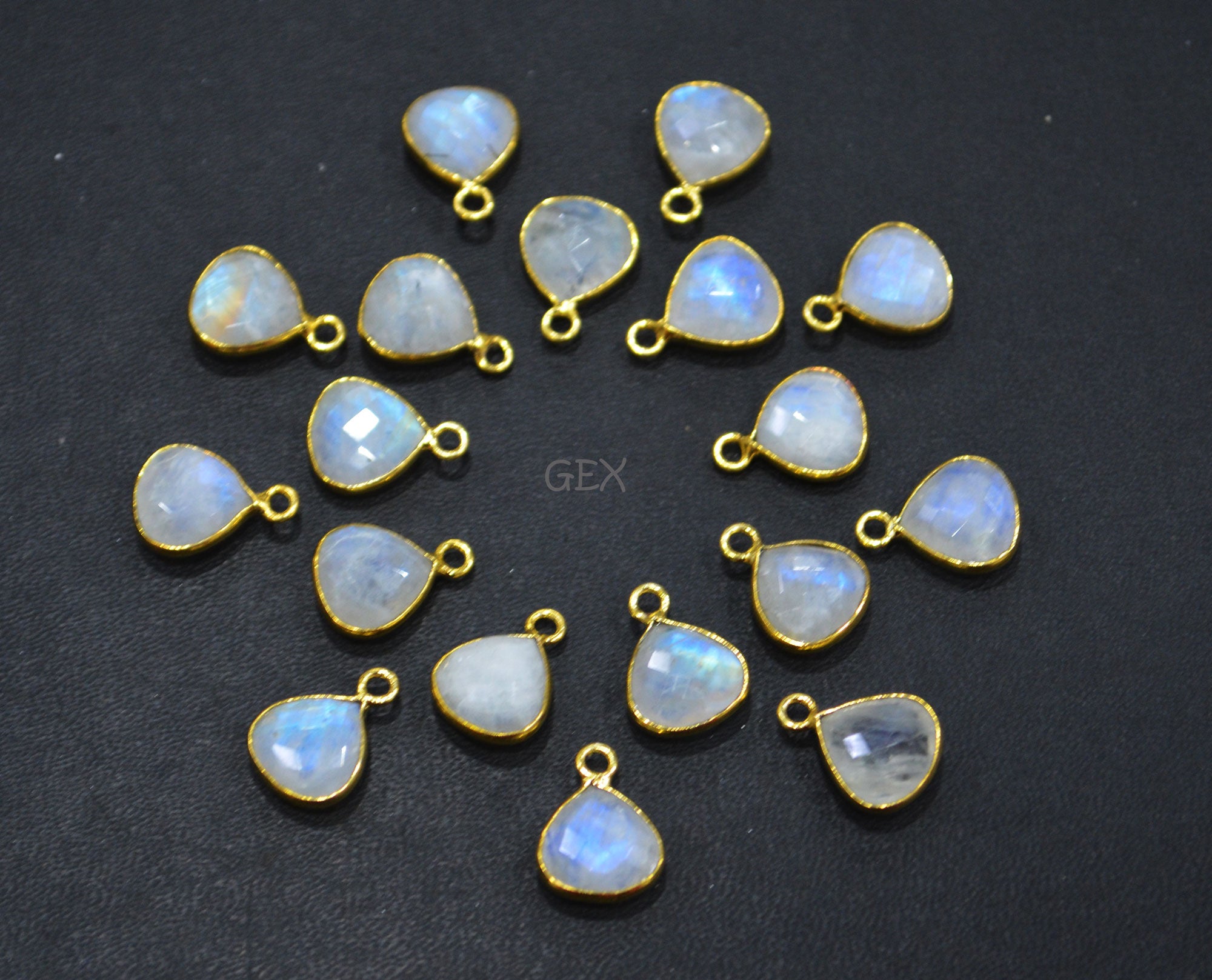 Rainbow Moonstone Faceted Heart Shape Connector , Sold By Piece , 10 mm , RB-7201