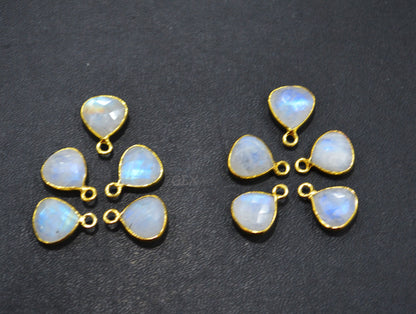 Rainbow Moonstone Faceted Heart Shape Connector , Sold By Piece , 10 mm , RB-7201