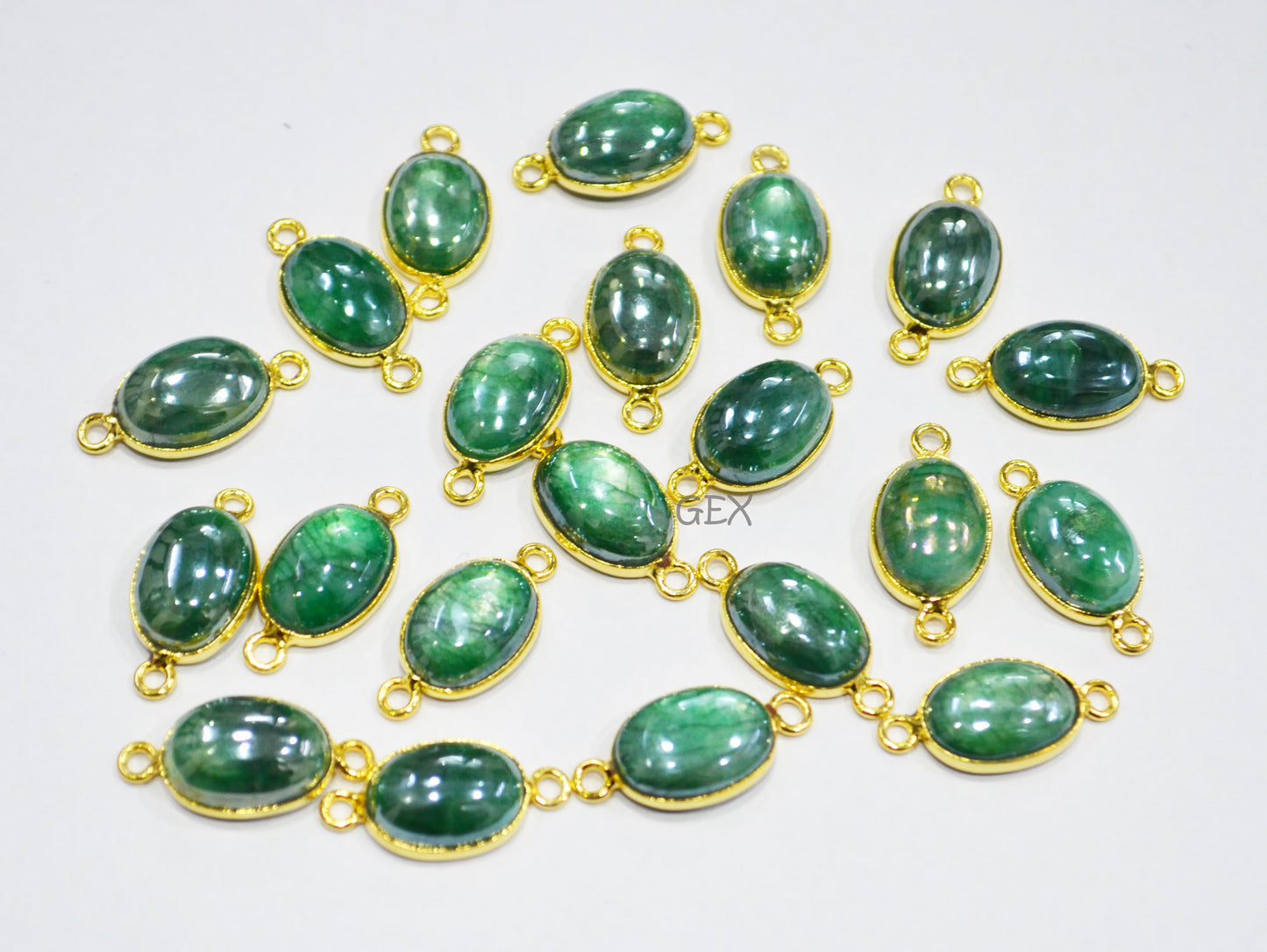 Mystic Green Moonstone Smooth Oval Shape Single Bail And Double Bail Connector , Sold By Piece , 10x13 mm , RB-7203