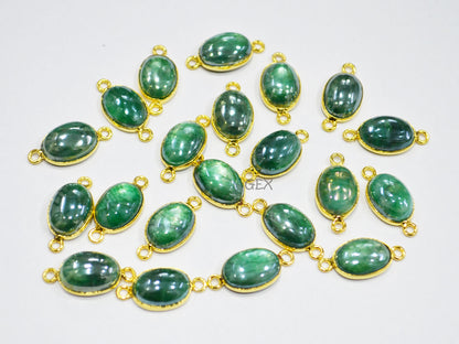 Mystic Green Moonstone Smooth Oval Shape Single Bail And Double Bail Connector , Sold By Piece , 10x13 mm , RB-7203