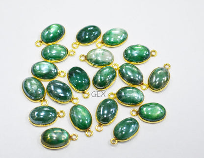 Mystic Green Moonstone Smooth Oval Shape Single Bail And Double Bail Connector , Sold By Piece , 10x13 mm , RB-7203