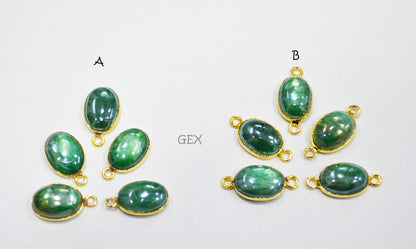 Mystic Green Moonstone Smooth Oval Shape Single Bail And Double Bail Connector , Sold By Piece , 10x13 mm , RB-7203