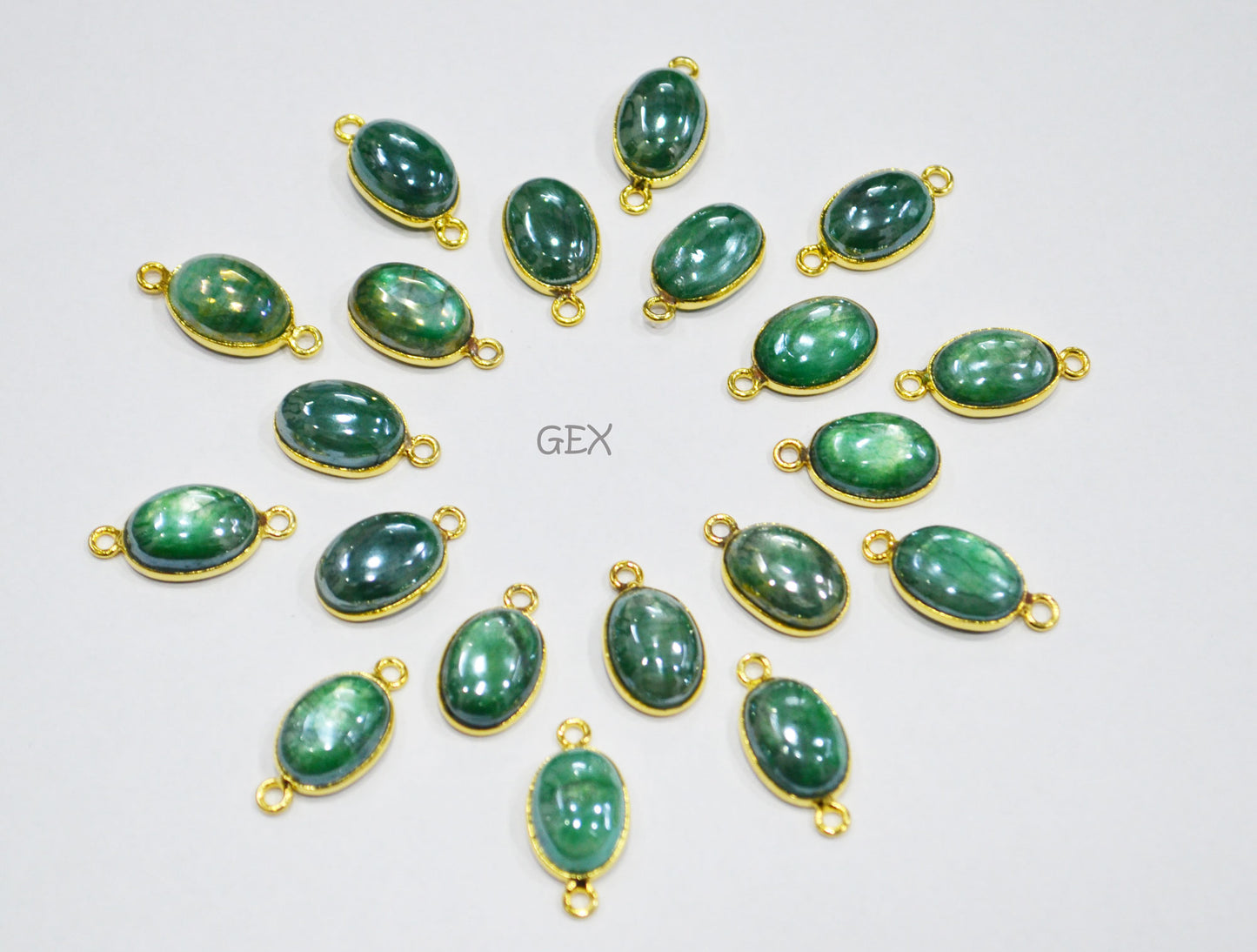 Mystic Green Moonstone Smooth Oval Shape Single Bail And Double Bail Connector , Sold By Piece , 10x13 mm , RB-7203