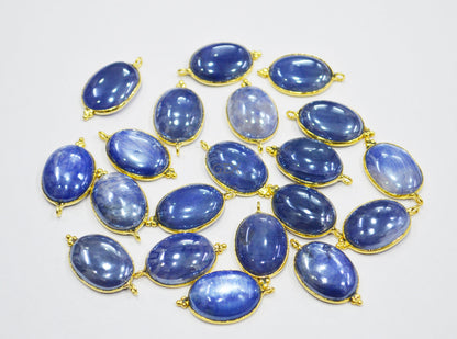 Mystic Blue Moonstone Smooth Oval Shape Single Bail Connector , Sold By Piece , 16x20 mm , RB-7204