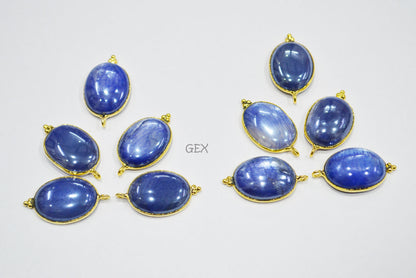 Mystic Blue Moonstone Smooth Oval Shape Single Bail Connector , Sold By Piece , 16x20 mm , RB-7204