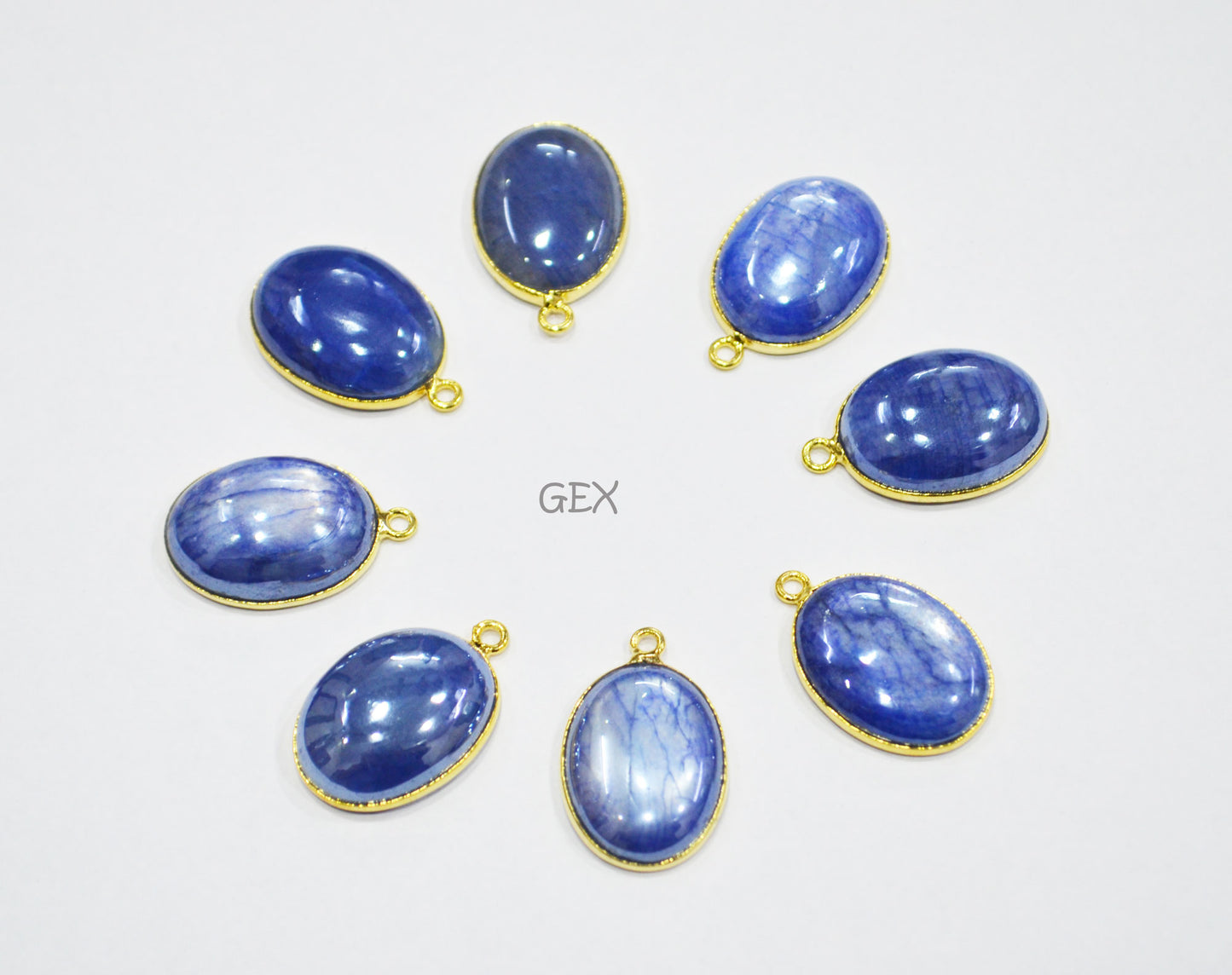 Mystic Blue Moonstone Smooth Oval Shape Single And Double Bail Connector , Sold By Piece , 16x20 mm , RB-7205
