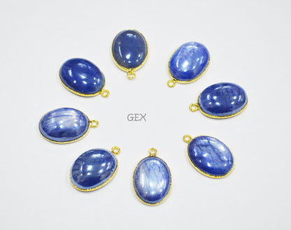 Mystic Blue Moonstone Smooth Oval Shape Single And Double Bail Connector , Sold By Piece , 16x20 mm , RB-7205