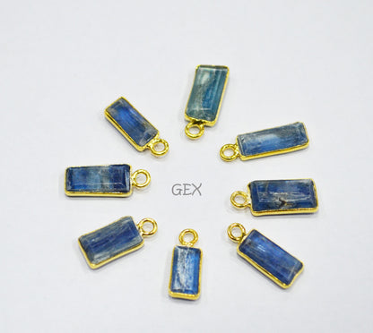 Himalayan Kyanite Faceted Tube Baguette Shape Connector , Sold By Piece , 6x8 - 7x14 mm , RB-7206