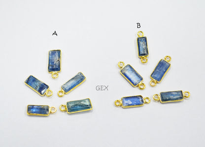 Himalayan Kyanite Faceted Tube Baguette Shape Connector , Sold By Piece , 6x8 - 7x14 mm , RB-7206