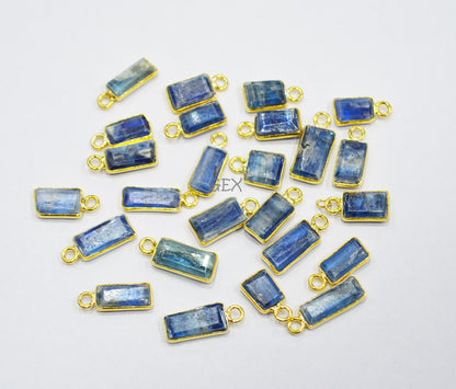 Himalayan Kyanite Faceted Tube Baguette Shape Connector , Sold By Piece , 6x8 - 7x14 mm , RB-7206