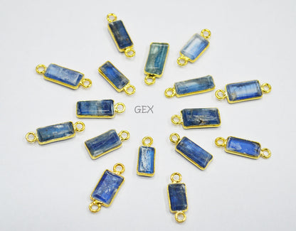 Himalayan Kyanite Faceted Tube Baguette Shape Connector , Sold By Piece , 6x8 - 7x14 mm , RB-7206