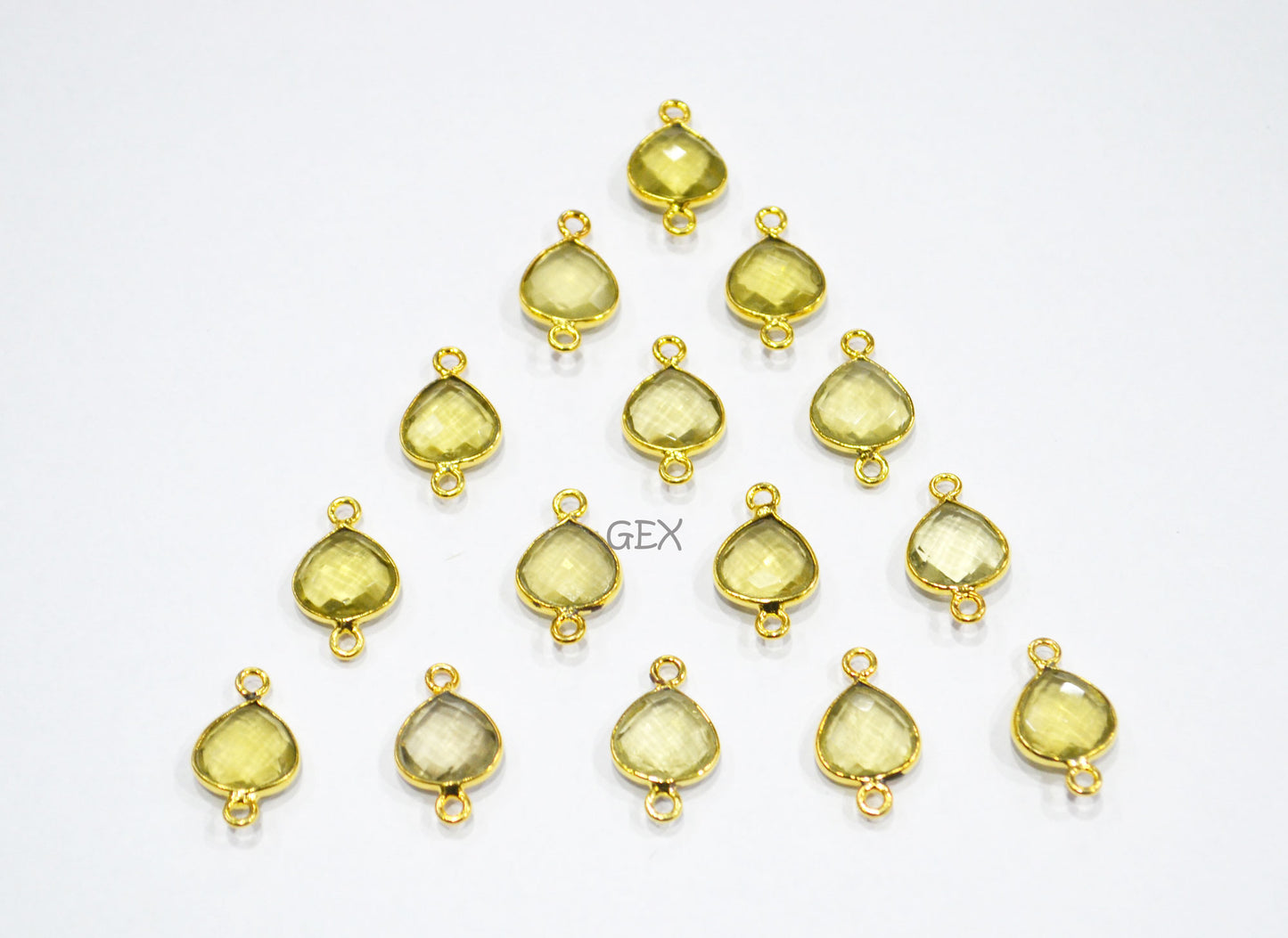 Natural Lemon Quartz Faceted Heart Shape Connector , Sold By Piece , 10 mm , RB-7224
