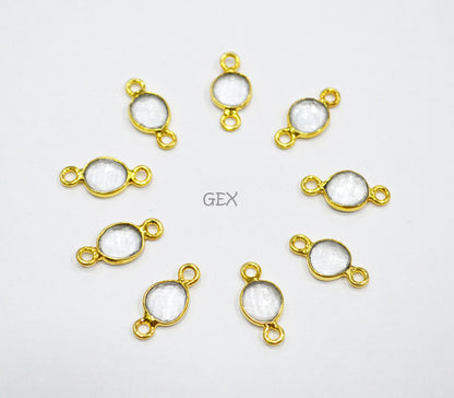 Rock Crystal Faceted Free Form Shape Connector , Sold By Piece , 7x8 - 8x10 mm , RB-7229