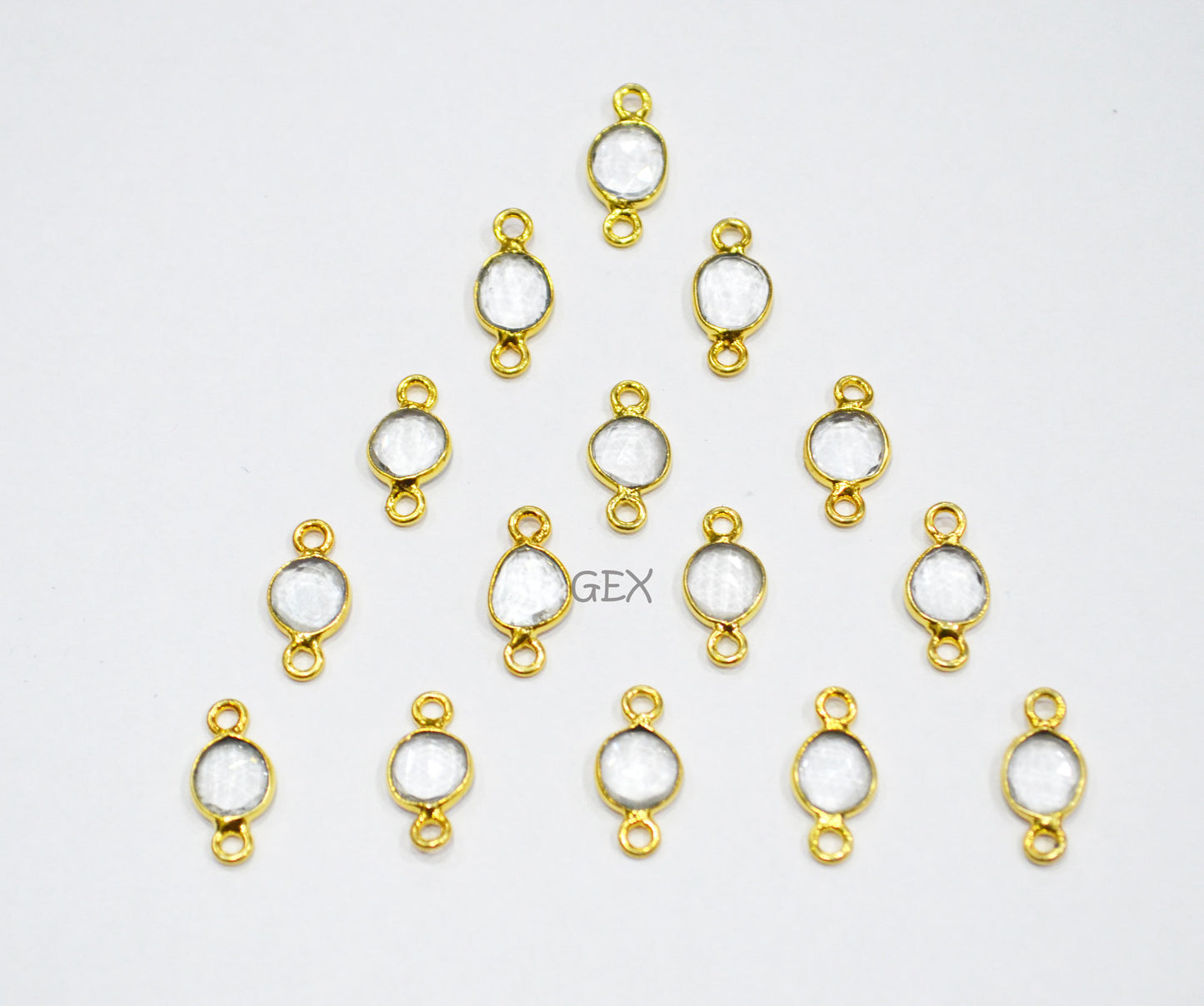 Rock Crystal Faceted Free Form Shape Connector , Sold By Piece , 7x8 - 8x10 mm , RB-7229