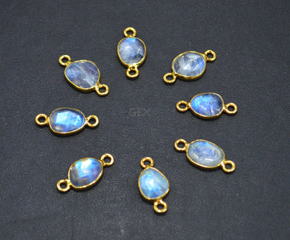 Rainbow Moonstone Faceted Free Form Shape Connector , Sold By Piece , 7x8 - 8x11 mm , RB-7230