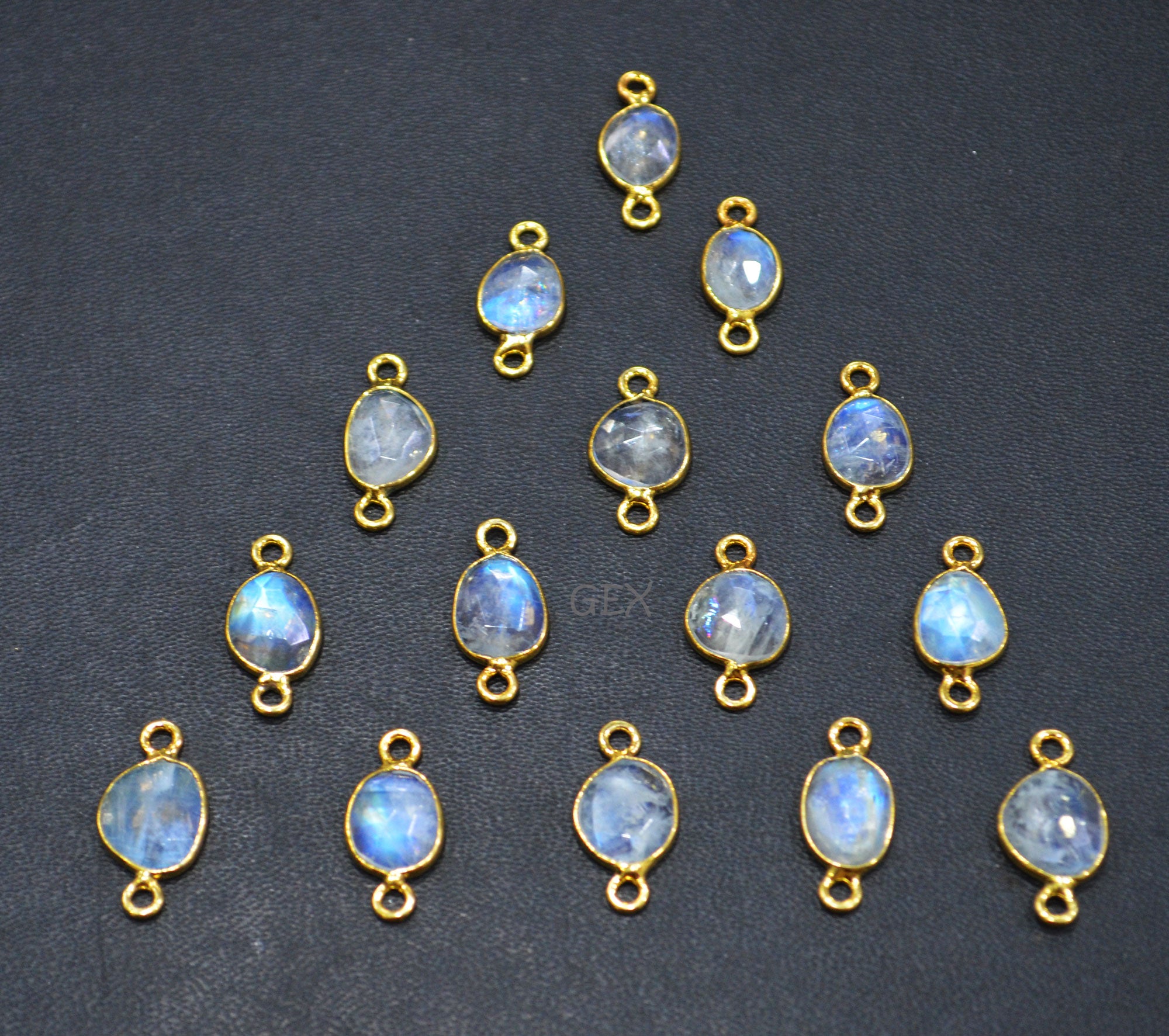 Rainbow Moonstone Faceted Free Form Shape Connector , Sold By Piece , 7x8 - 8x11 mm , RB-7230