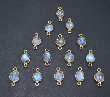 Rainbow Moonstone Faceted Free Form Shape Connector , Sold By Piece , 7x8 - 8x11 mm , RB-7230