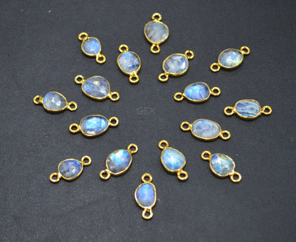 Rainbow Moonstone Faceted Free Form Shape Connector , Sold By Piece , 7x8 - 8x11 mm , RB-7230