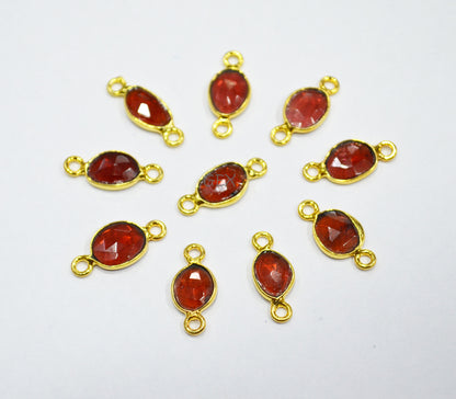 Mozambique Garnet Faceted Free Form Shape Connector , Sold By Piece , 7x9 - 9x12 mm , RB-7234