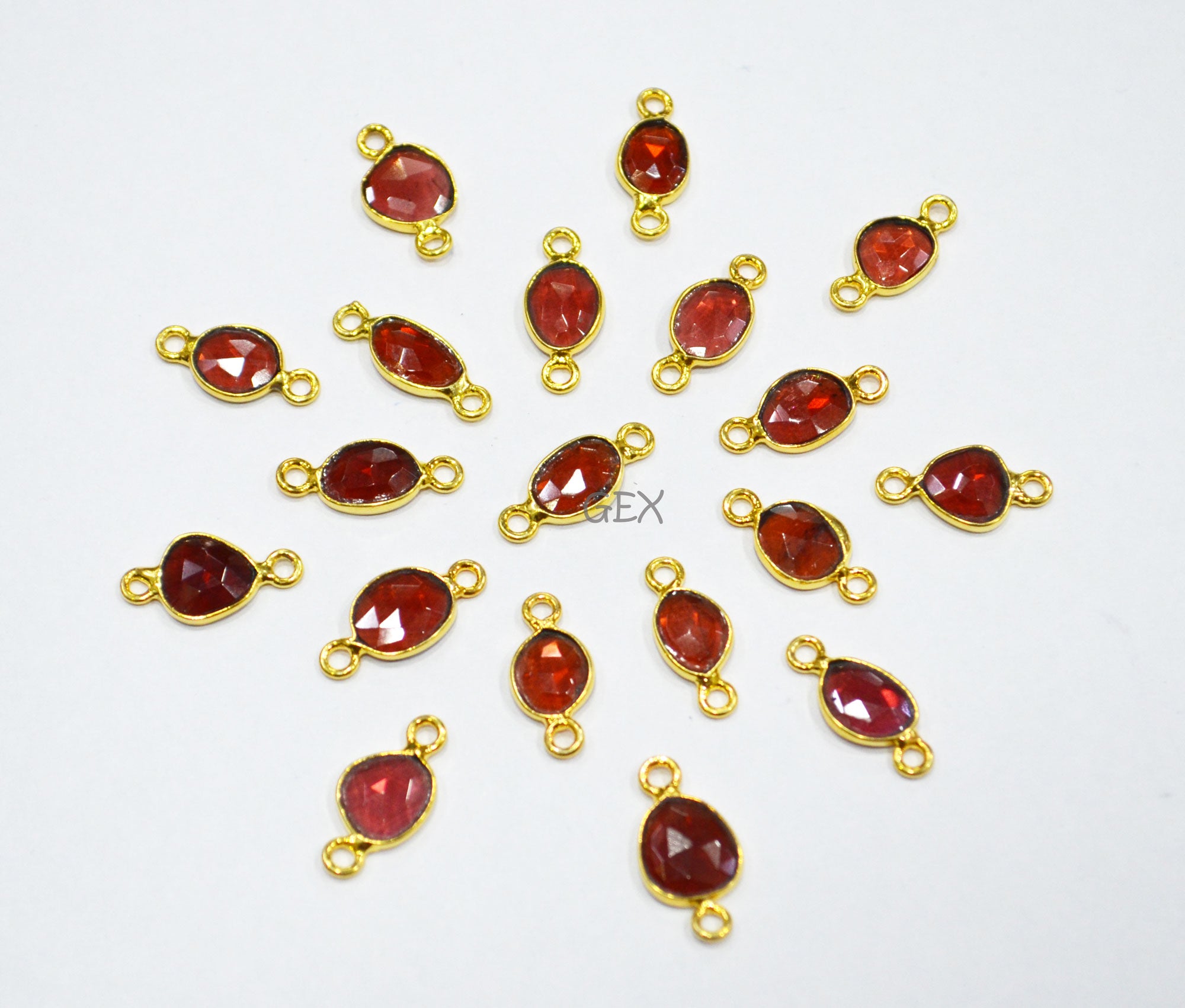 Mozambique Garnet Faceted Free Form Shape Connector , Sold By Piece , 7x9 - 9x12 mm , RB-7234