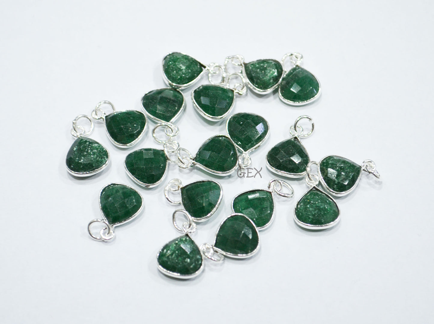 Multi Semi Precious Faceted Heart Shape Connector ,Multi Semi Precious Gemstone Single Bail Bezel Pendant , Sold By Piece , 10 - 11 mm ,7257