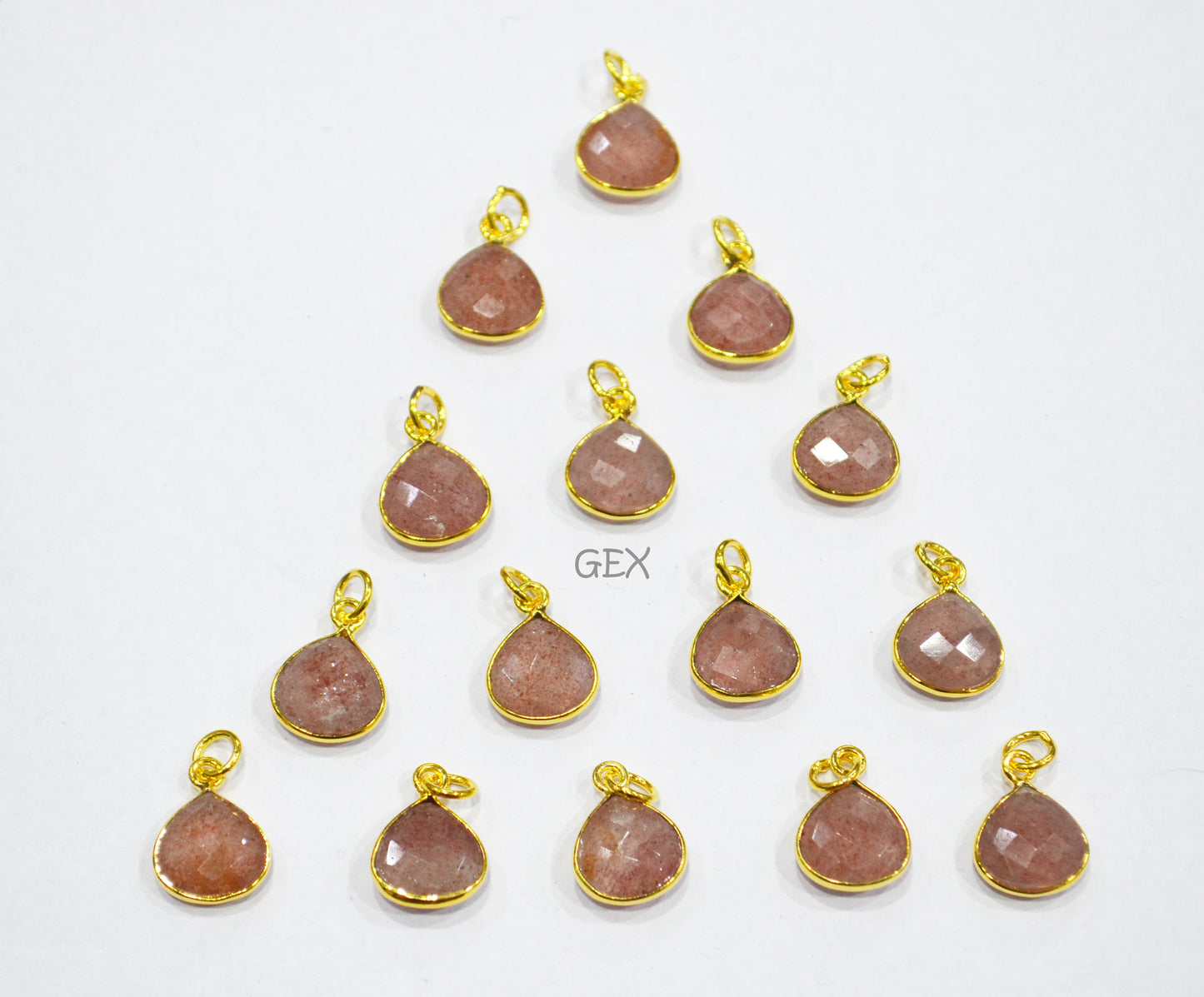 Multi Semi Precious Faceted Heart Shape Connector ,Multi Semi Precious Gemstone Single Bail Bezel Pendant , Sold By Piece , 10 - 11 mm ,7257